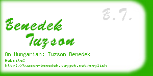 benedek tuzson business card